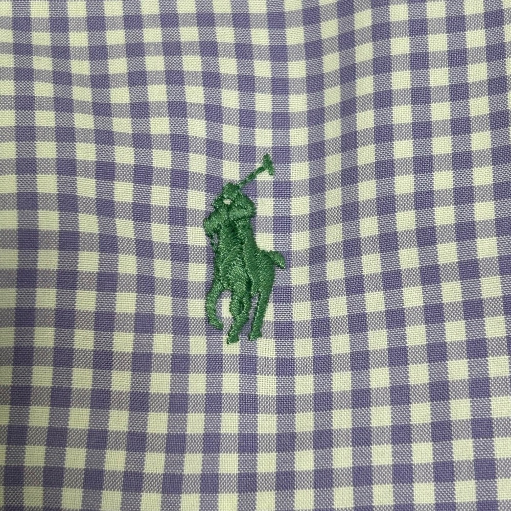 Ralph Lauren XL Men's Lavender Gingham Check Button Down Long Sleeve Shirt - Picture 5 of 9